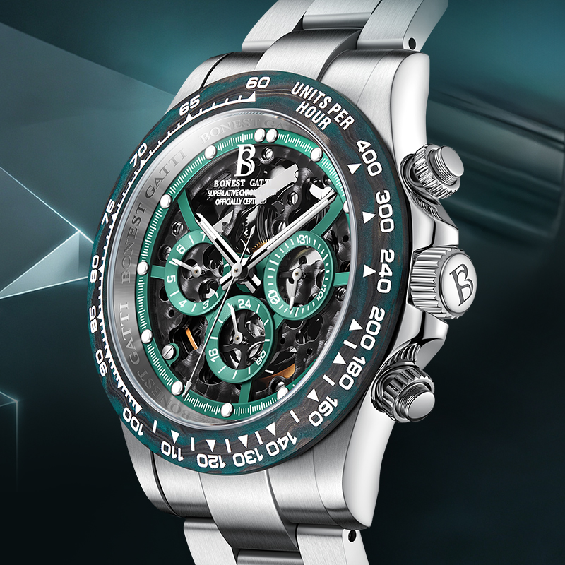 Chronograph Flyback Watch - BONEST GATTI Men Watch Automatic Mechanical