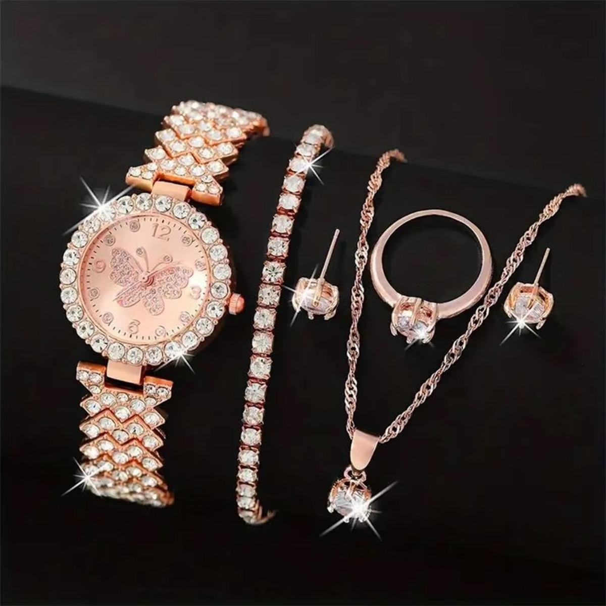 6PCS/Set Luxury Rhinestone But - Luxury Watch Storage 评论和价格