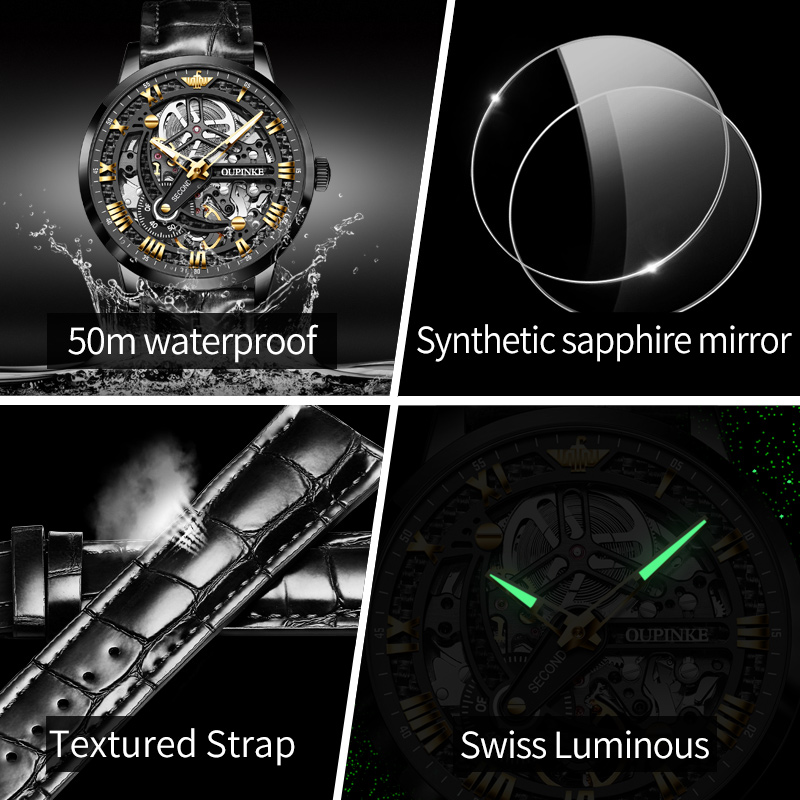 OUPINKE 3173 Original Leather  - Chronograph Flyback Watch 评论和价格