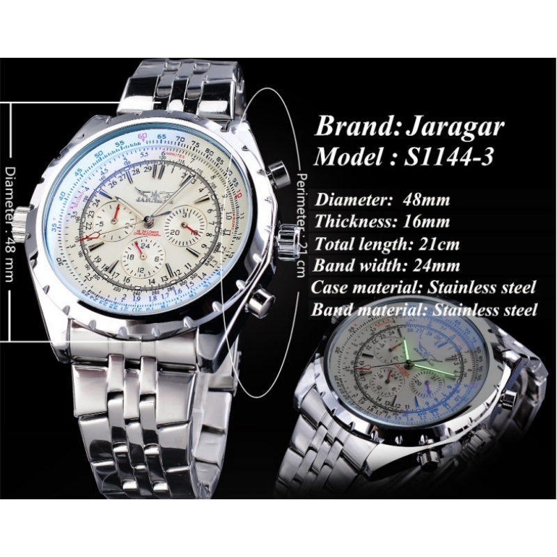 JARAGAR 212 Elegant Automatic  - Chronograph Flyback Watch 评论和价格
