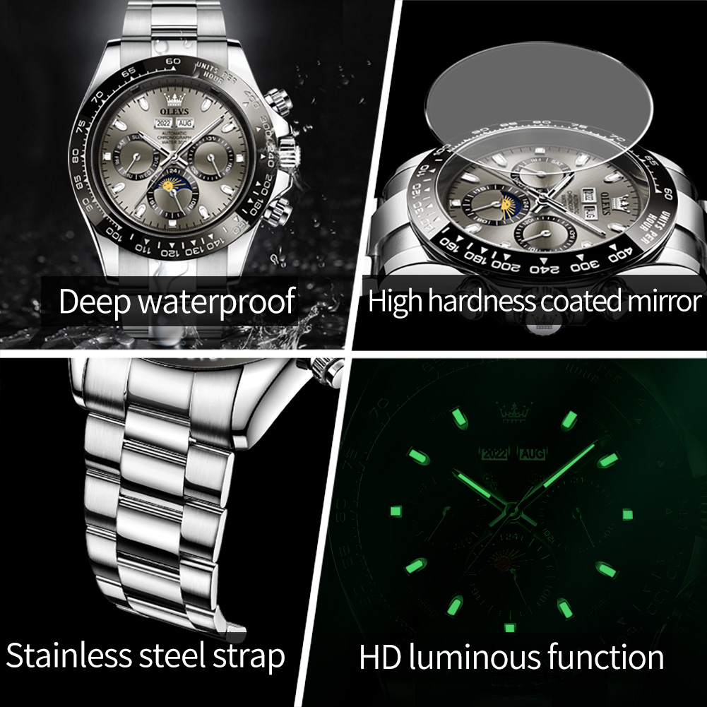 OLEVS 6654 Luxury Mens Watch C - Chronograph Flyback Watch 评论和价格