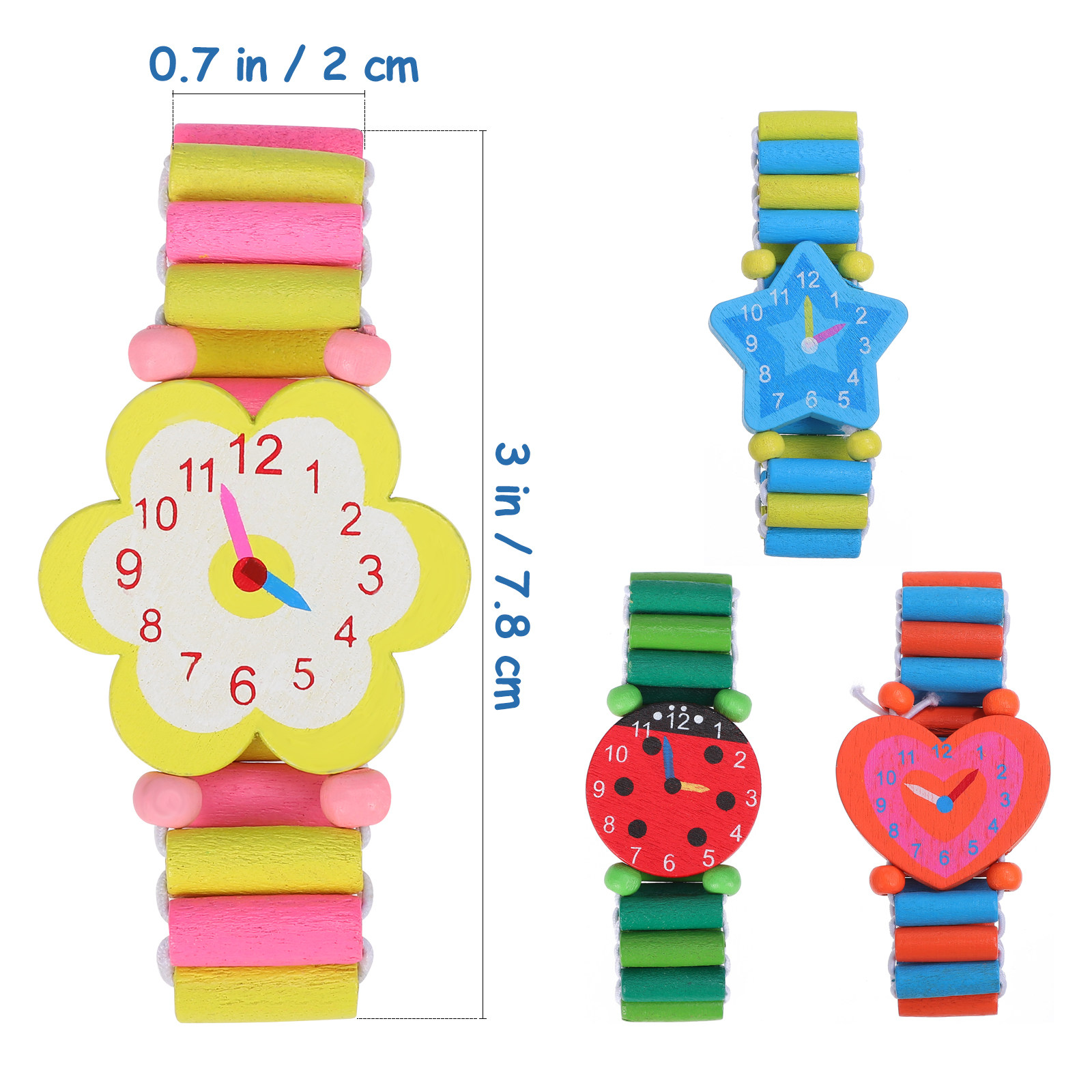 4Pcs Kids Wooden Cartoon Wrist - Luxury Watch Kids 评论和价格